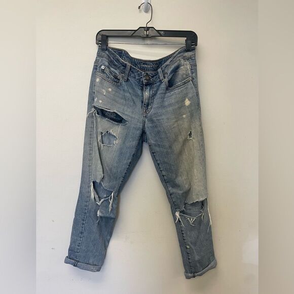 2000s American Eagle Ripped Distressed Medium Wash Boy Jean SZ 4 - Picture 1 of 6